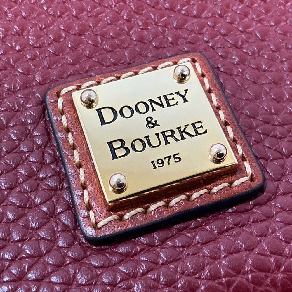 Dooney & Bourke Pebble Grain Leather Coin Case Wallet Cabernet Burgundy Tan Trim - Picture 8 of 10